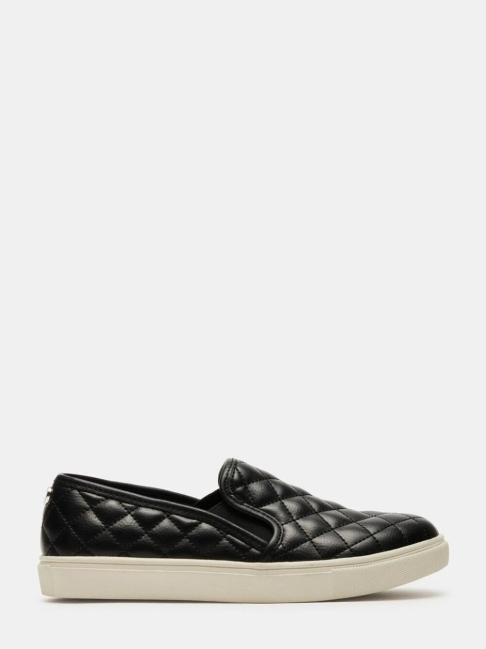 Steve Madden ECENTRCQ Black Quilted Slip On Vegan Leather Wide Sneakers Girls 3